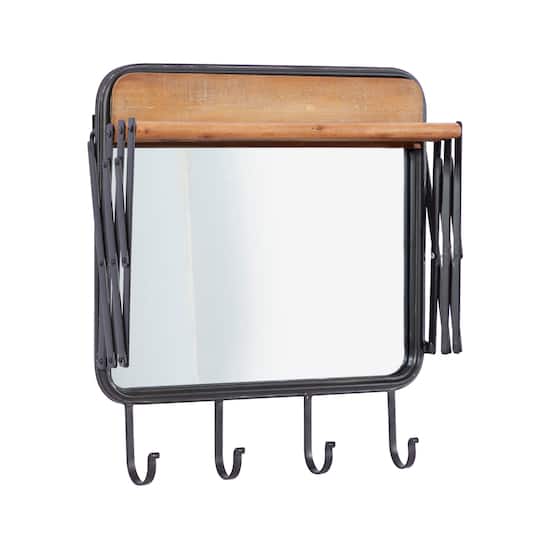 Brown Metal Industrial Wall Hook, 19" x 19" x 14"
